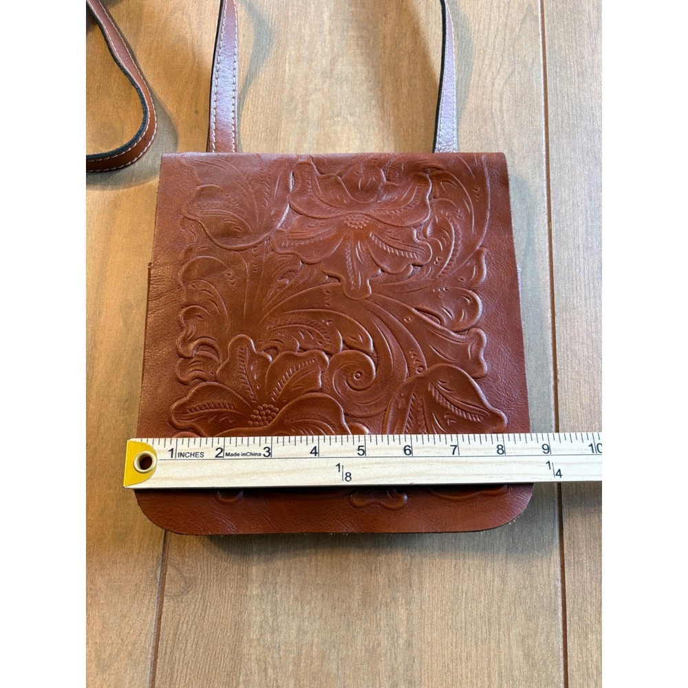 Patricia Nash Granada Florence Crossbody Purse Bag Tooled Leather Floral Rustic - Picture 12 of 15